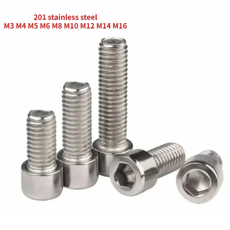 Parafusos de Cabeça do Tampão do Soquete do Hexágono do Parafusos Sextavados de Allen m3 m4 m5 m6 m8 M10 M12 M14 M16 Sus 201 Ruído 912 Aço Inoxidável