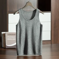 MVLYFLRT 12 Needle U-Neck Pullover Tank Top for Men's 100% Cashmere Knitted Inner Strap Summer New T-shirt Soft and Glutinous 1