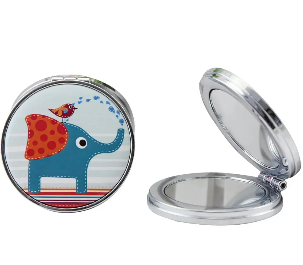 DIY making Compact Mirror Button Folding Mirror button Material Electroplate 75mm double-faced Mirror