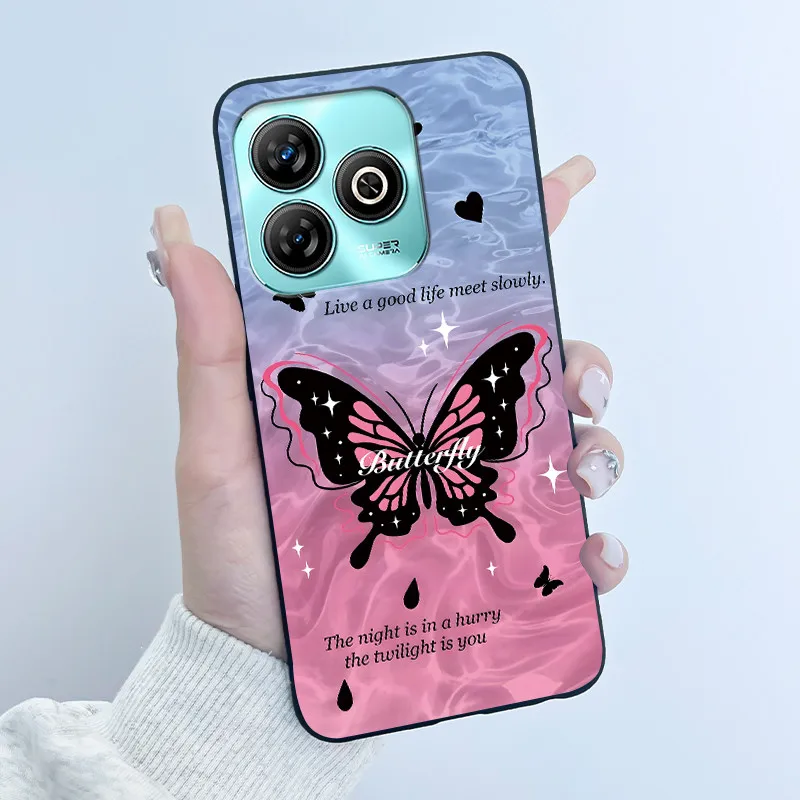Adorable Cartoon Soft Silicone Protective Black Phone Case