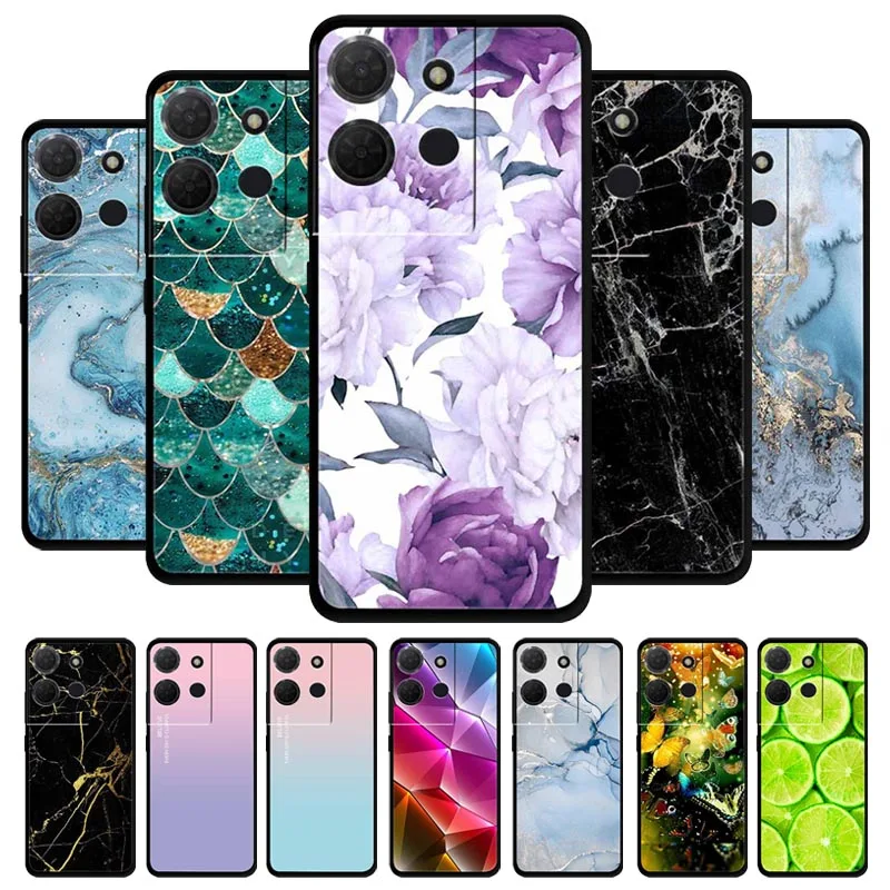 Stylish Black Marble Silicone Phone Cover - Fashionable and Protective TPU Shell