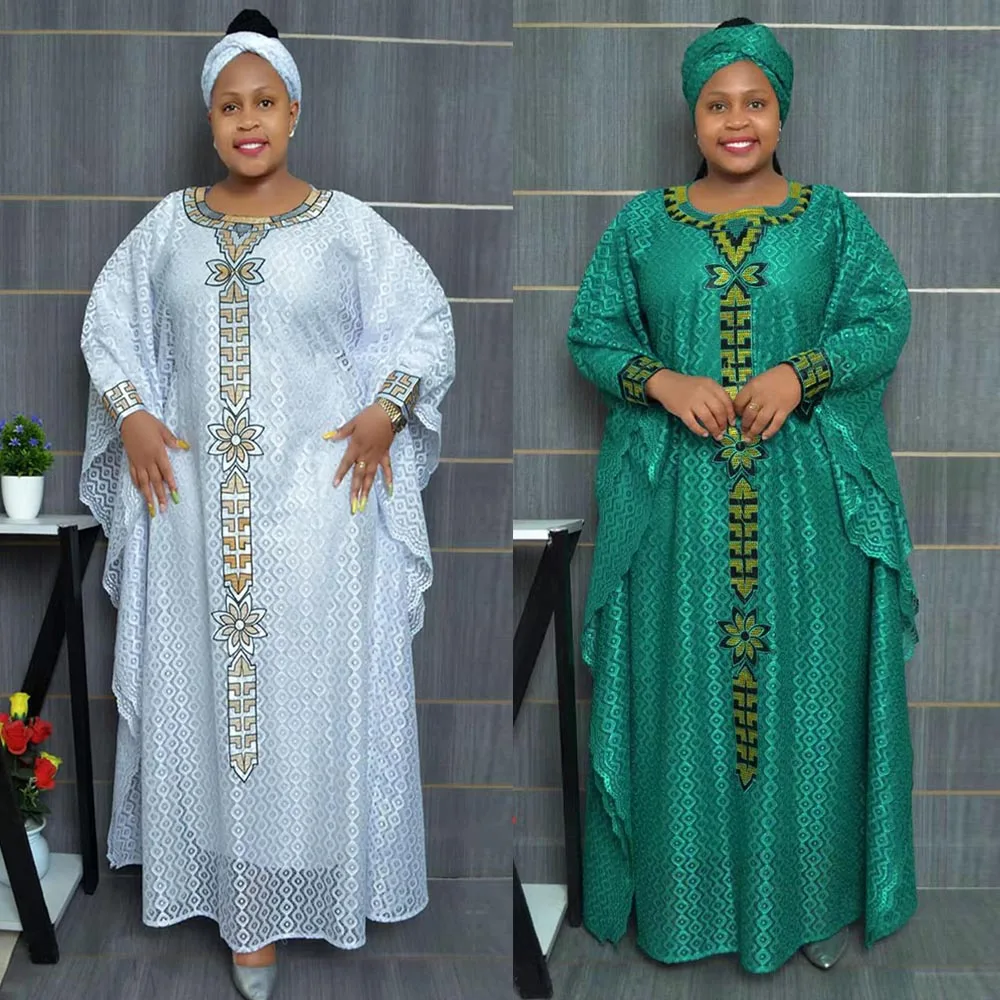 Elegant Luxury African Dubai Embroidery Dresses Women Africa Clothing Dashiki Ankara Outfits Prom Gown Abayas Muslim Plus Size
