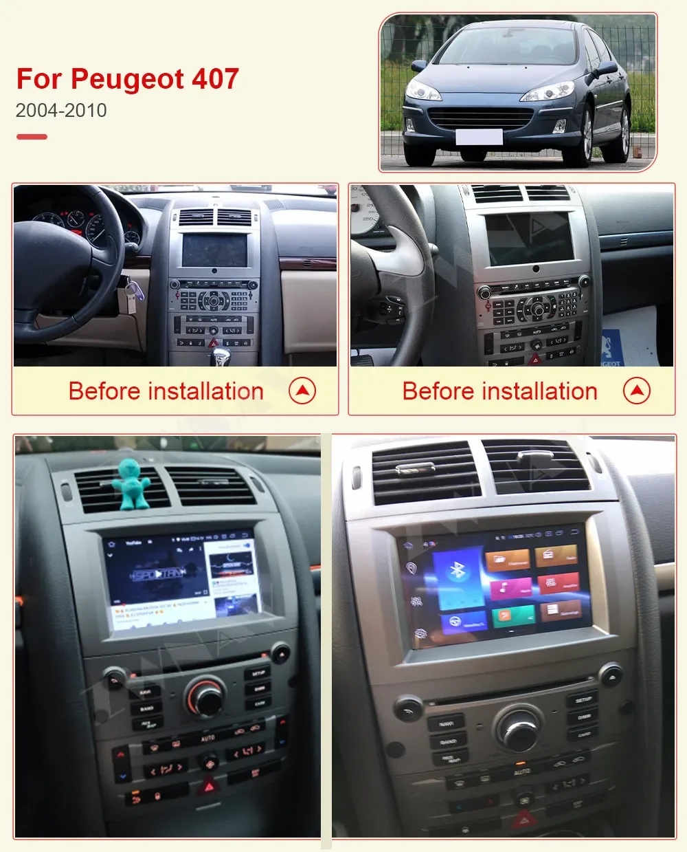Install Android Multimedia Unit on Peugeot 407 