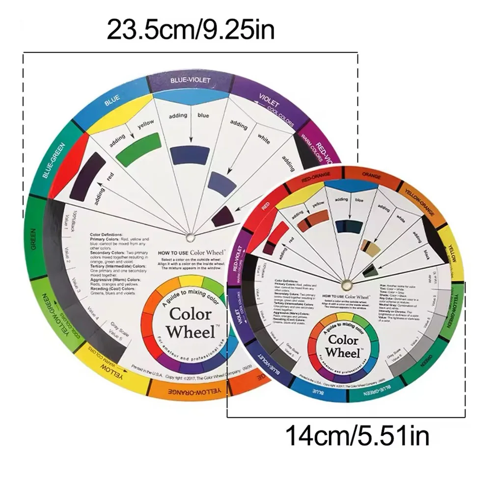 12 Color Paper Card Tattoo Color Wheel Circle Chromatic Eyebrow Tattoos Design Nails Professional Pigment Makeup Supplies 1Pcs