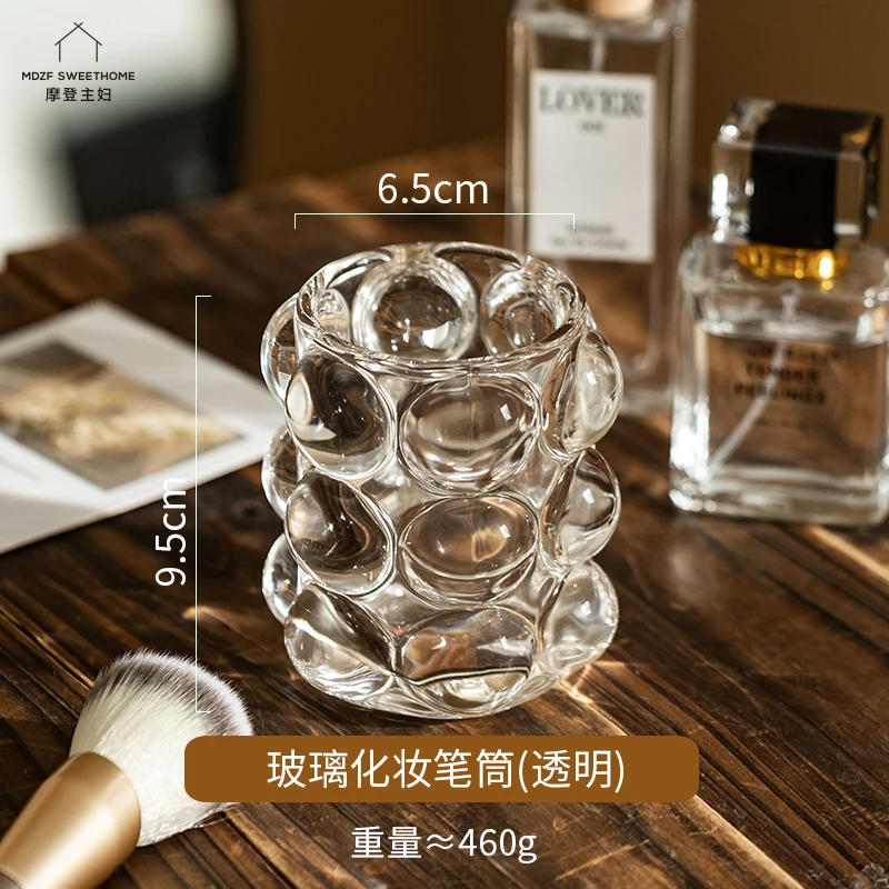 

Creative Pen Holder Crystal Makeup Brush Storage Bucket Transparent Glass Nordic Storage Box Ornaments