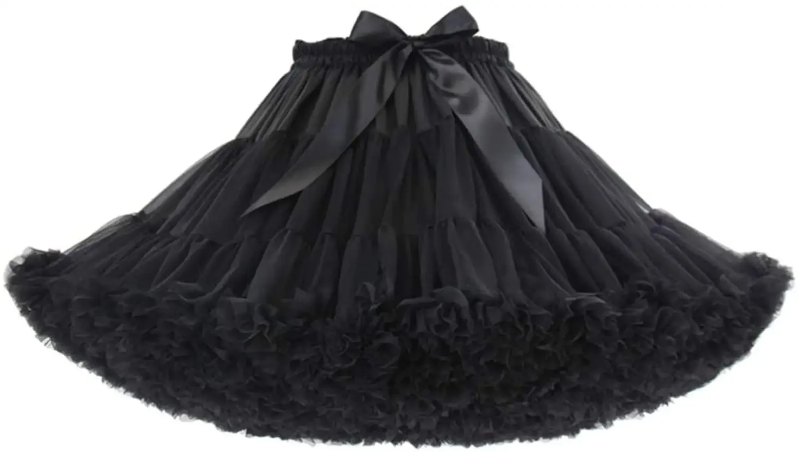 Women's 3-Layered Tutu Dance Petticoat Pleated Mini Skirt 40cm