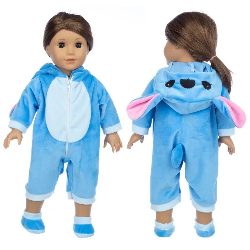 Neue Tierpyjamas für 18-Zoll-American Girl Doll 45 cm unsere Generation Doll, Mädchenpuppenkleidung und Accessoires – Detail 8