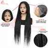 Full Lace Synthetic Afro Cornrow Braided Wigs Knotless Box Braids Wig For Black Women 36 Inches Goddess Handmade Braiding Wig 6