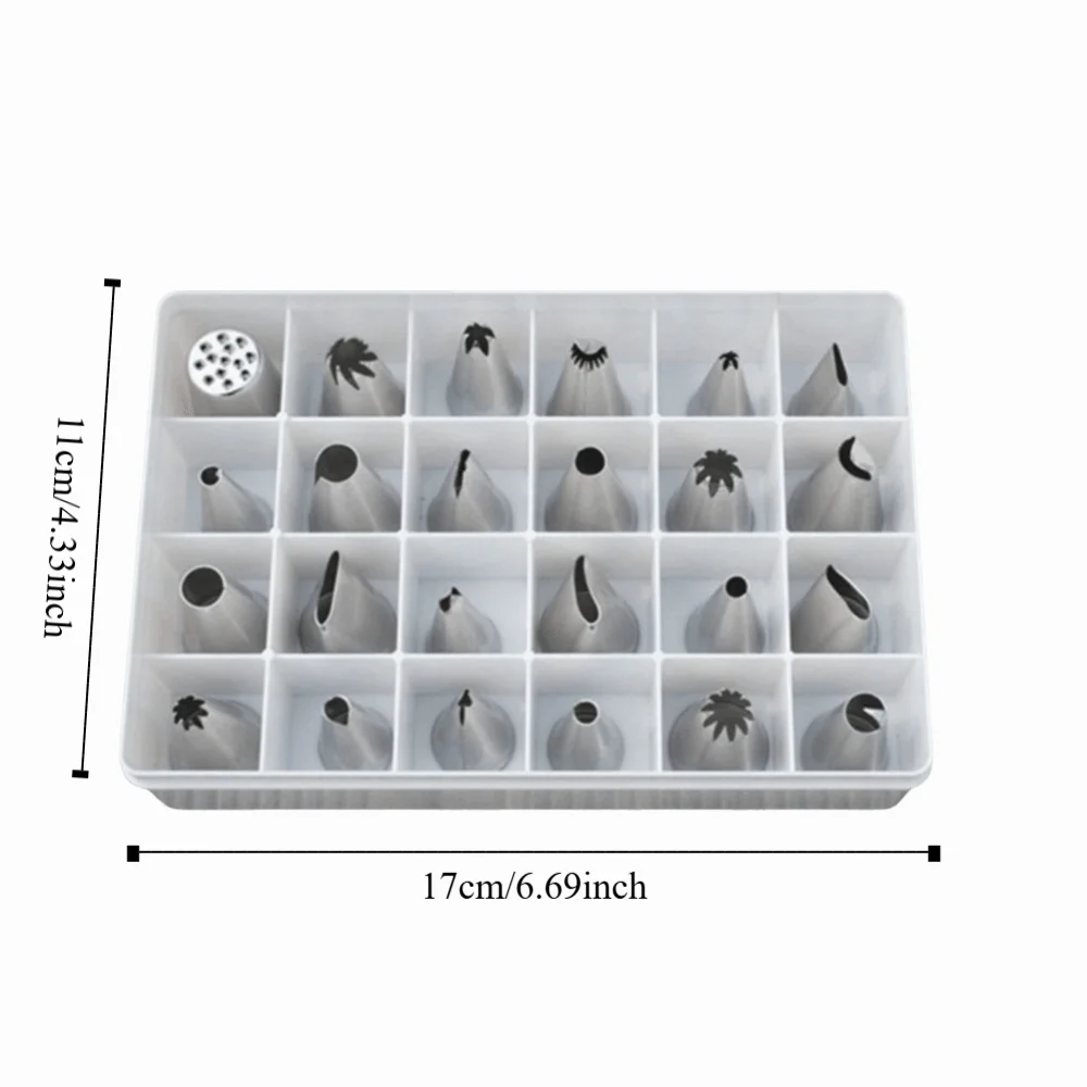 Description Picture 2 of item24PCS Steel Cake Decorating Nozzles Set DIY Baking Tool Icing Piping Tip Multi Style Creative Flower Frosting Nozzles