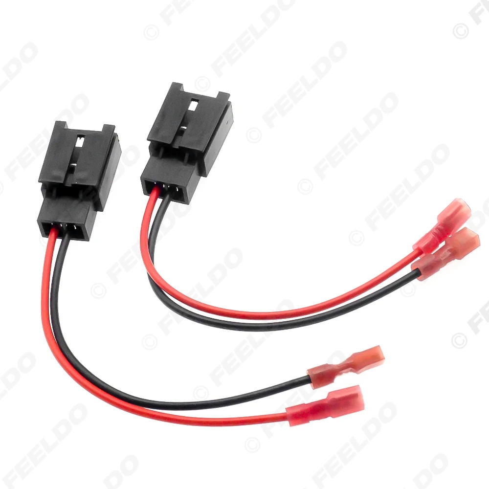 FEELDO Car 2Pin Stereo Speaker Wire Harness Adaptors For Peugeot Auto Speaker Replacement Connection Wiring Plug Cables