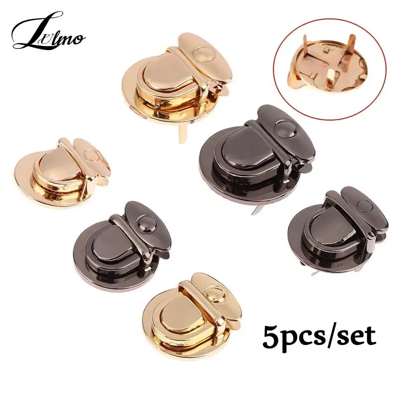 

5pcs Metal Locks Bag Clasp Catch Buckles For Handbags Shoulder Bags Purse Totes Closures Snap Clasps DIY Craft Bag Accessories