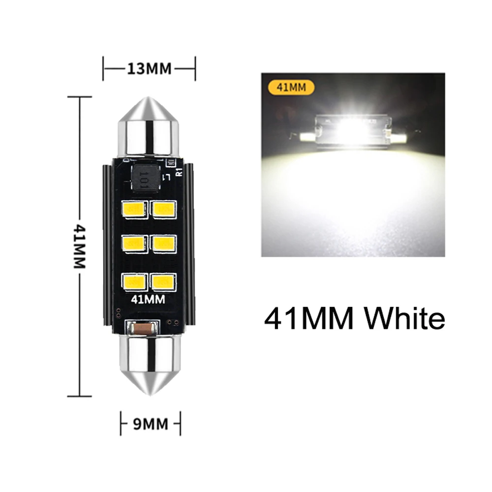 2/4 piezas de 31 mm, 36 mm, 39 mm, 41 mm, luz de festón C5W, lámpara de señal LED CSP 1860 6SMD, bombilla Canbus C10W, luz de lectura interior para coche