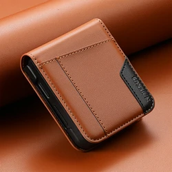 Premium Flip Leather Phone Case with Wallet Card Holder and Book Cover Design - Samsung Z FLip 7 (Brown)