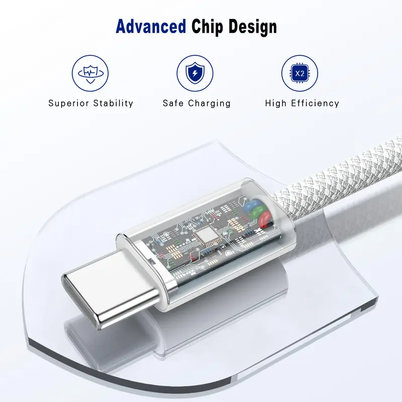 Type C to Type C Fast Charging PD 60W 1m 2m Mobile Phone Date Cable For Iphone15 16 17 Samsung Huawei USB C to C  Charger Cable - Image 5