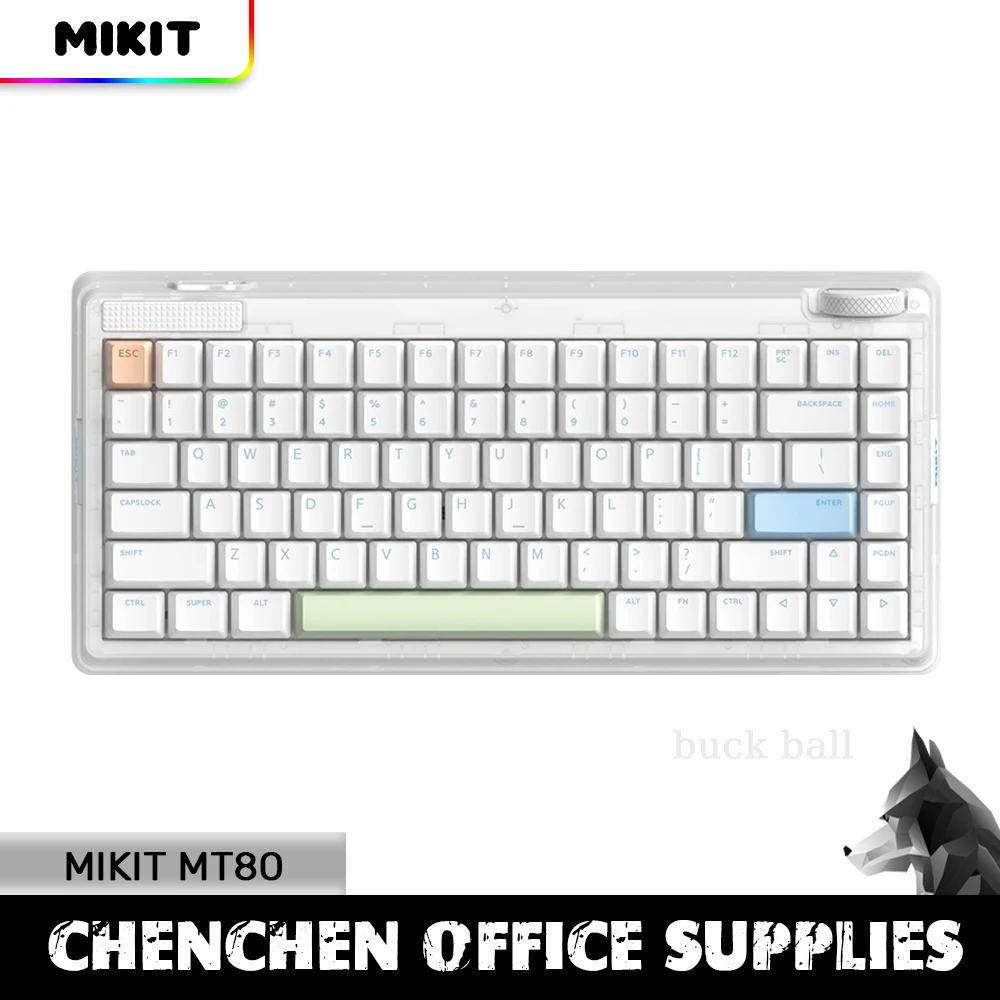 Mikit Mt80 Tastiere Meccaniche Wireless Bluetooth 3 Modalità 2.4G Tastiera Rgb Guarnizione Luminosa Tastiere Da Gioco Personalizzate Per Computer Pc