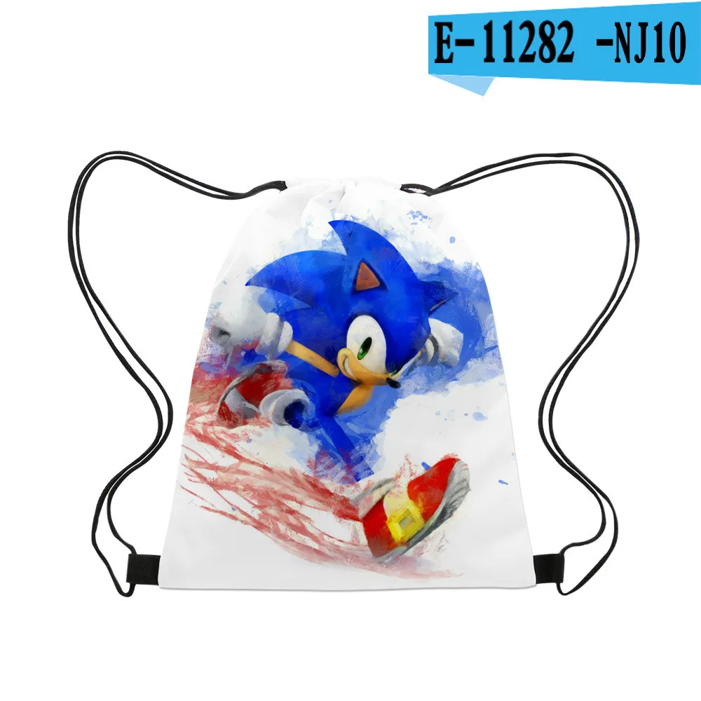 

New Girdle Bag Sonic Drawstring Bag Sonic Drawstring Pocket Drawstring Schoolbag Backpack Cartoon School Bag Mochila