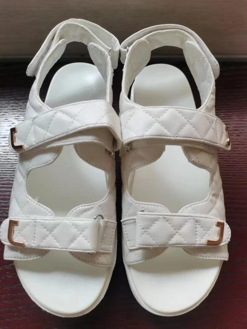 Women Plaid Buckle Strap Sport Sandals Casual Open Toe Beach Anti-Slip Platform Flat