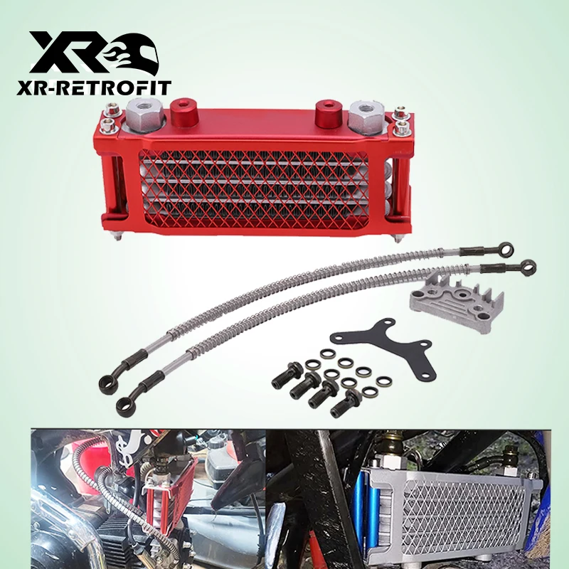 

Motorcycle Oil Cooler Set Oil Cooling Cooler Radiator For Dirt Bike Monkey Bike DAX Pocket Bike ATV Motor 50 70 90 110 125 140cc