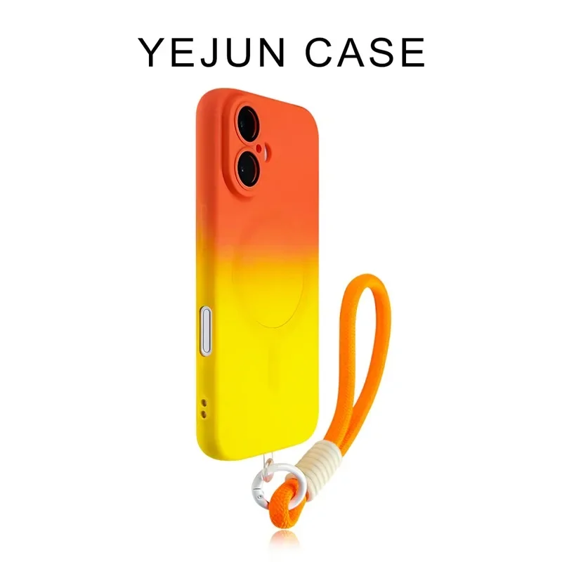 Luxury Gradient Phone Case with MagSafe Wireless Charging and Lanyard Attachment