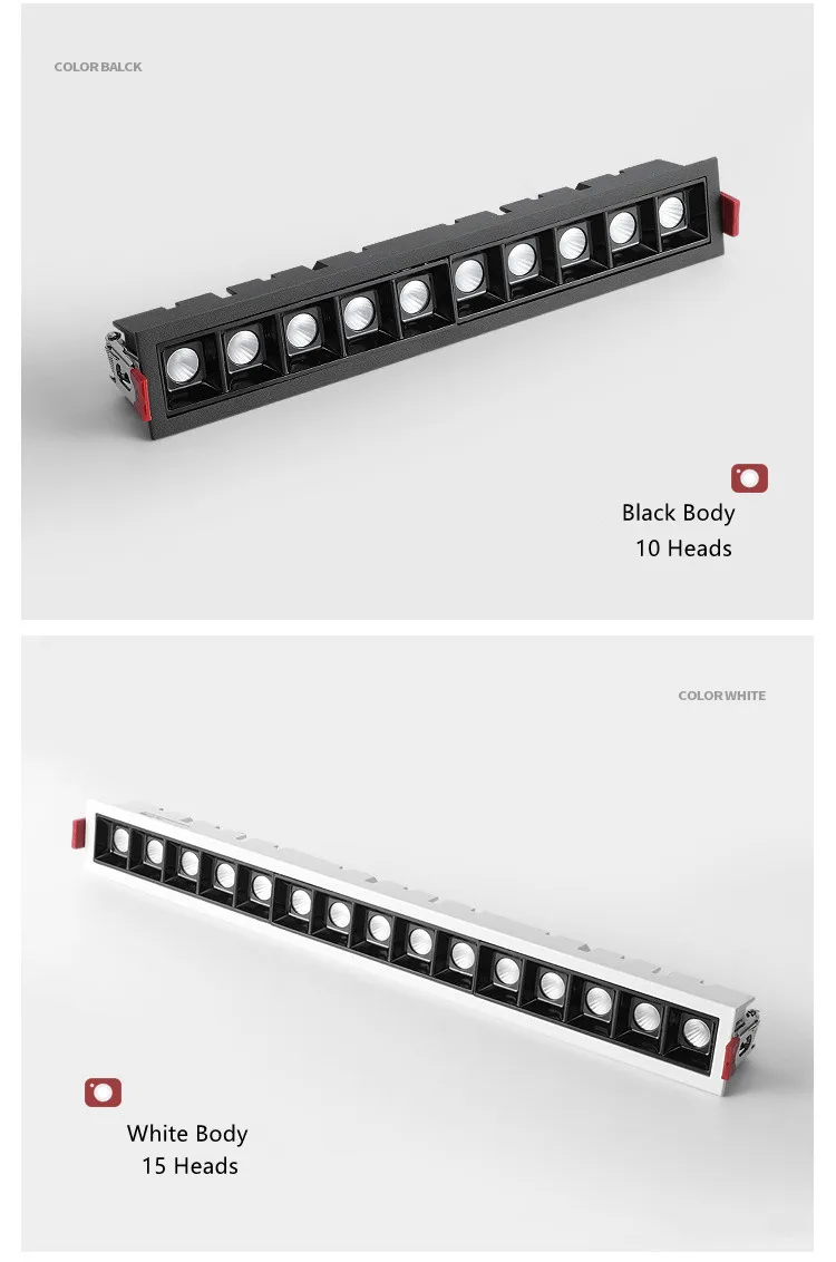 Description Picture 5 of itemDimmable 10W 20W 30W Line light embedded led spotlight spotlight home without main light living room lighting strip grille light