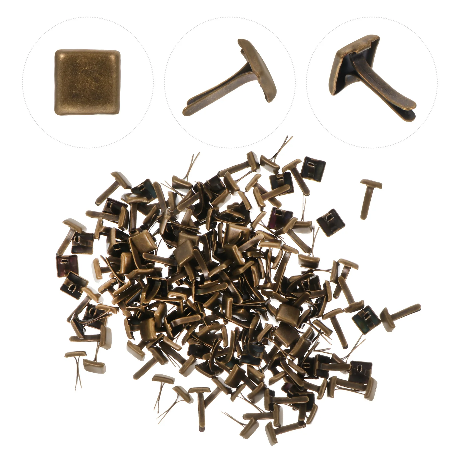 

300 Pcs Two-legged Nails DIY Rivets Craft Decorative Pins Materials Double-legged Studs Feet Punk