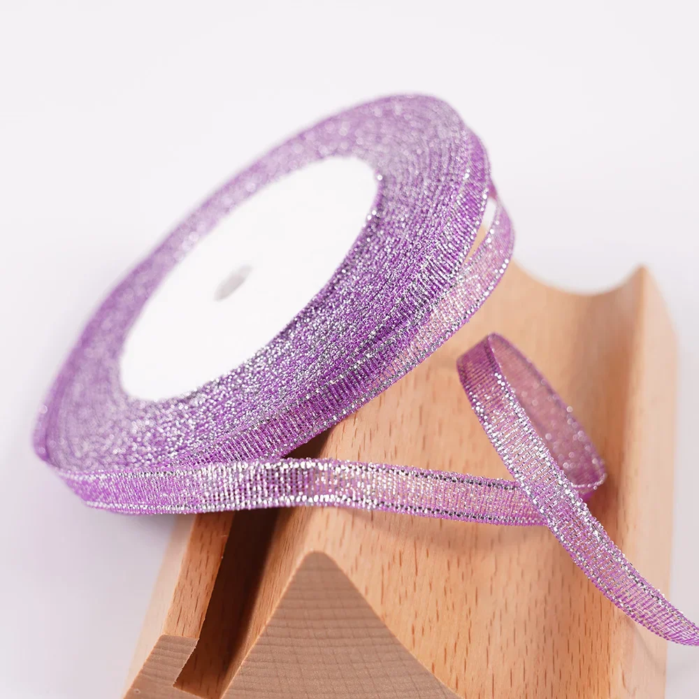 22m Glitter Silver/Gold Ribbon for DIY Crafts, Gift Wrapping, and Decor