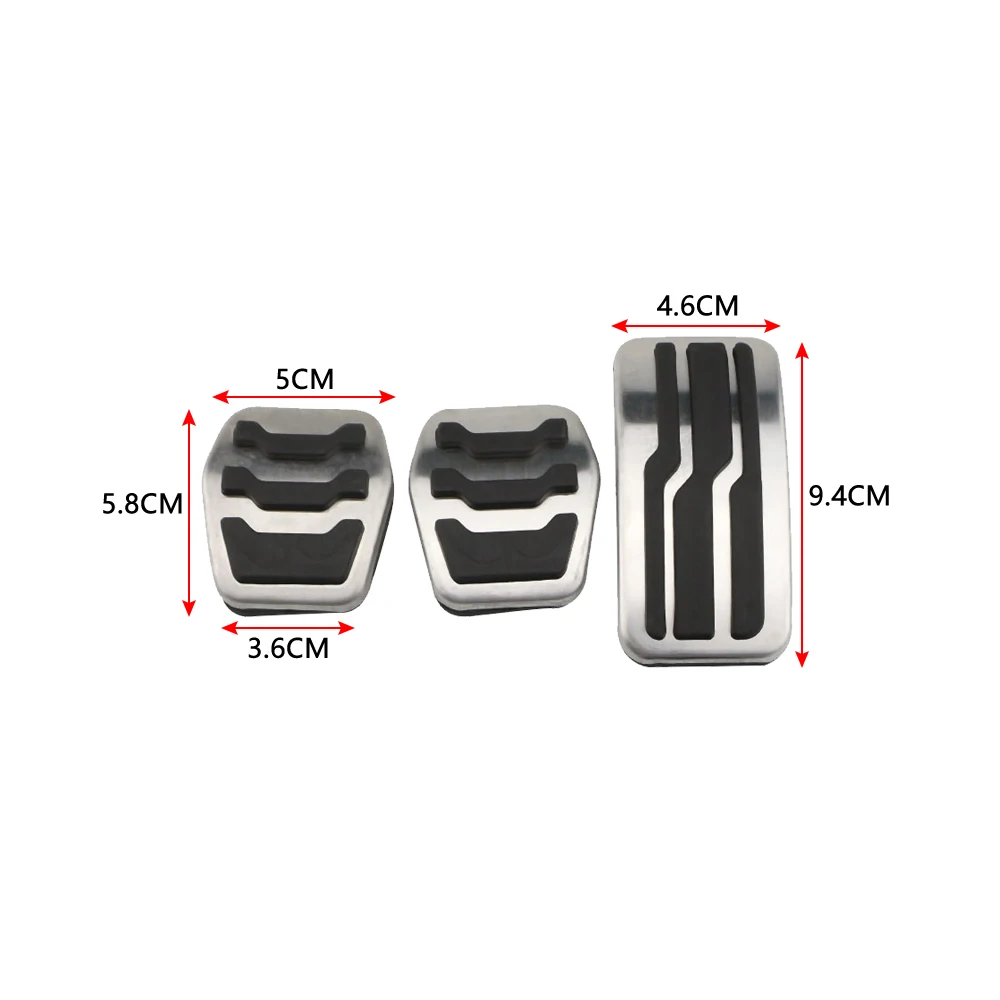 Pedalabdeckung Für Ford Für Focus 2 3 4 MK2 MK3 MK4 RS ST 2005-2021 Für Kuga Für Escape 2009-2021 Edelstahl Auto Pedal Pads Pedale Abdeckung Auto Pedalauflagen (Größe : 3Pcs Manual Transmission