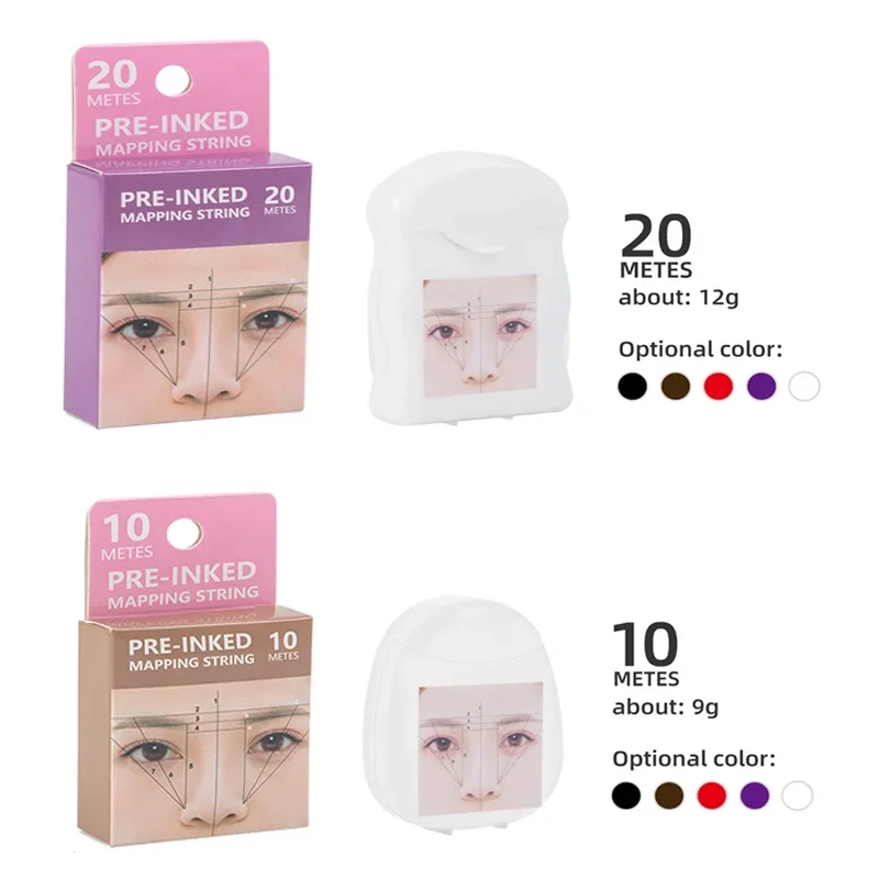 

Микроблейдинг для бровей, карта чернил для макияжа, окрашивание бровей, льняная нить, полуперманентный позиционирование, измерительный инструмент, 1 шт. 10/20 м