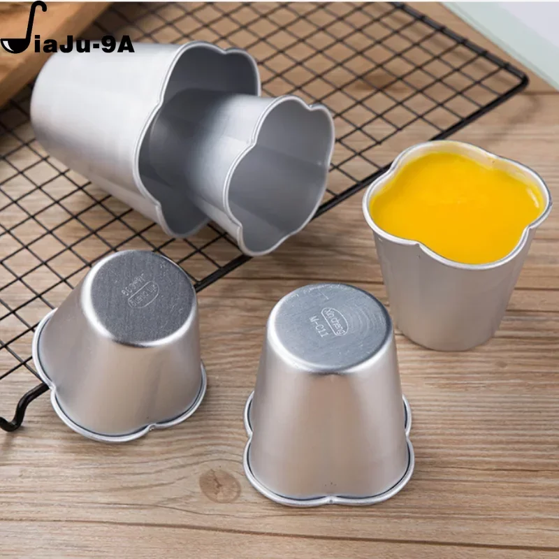 Caramel Jelly Pudding Circular Mold Mini Small Cake Aluminum Alloy Mould Western Cake Cup Egg Tart Mold Large Medium Small Size