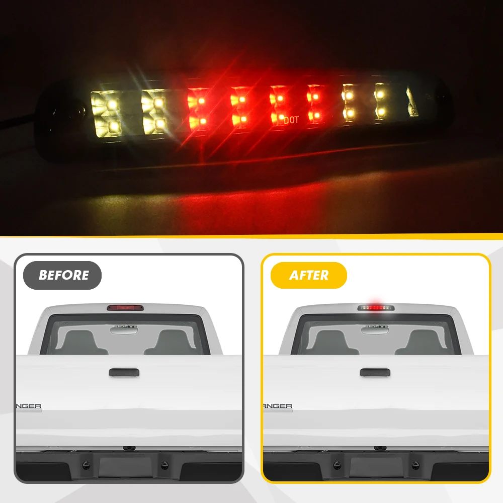 1PC LED Rear Stop 3rd Brake Light For 93 11 Ford Ranger 99 16 F250 F350 Smoke Le - Foto 3