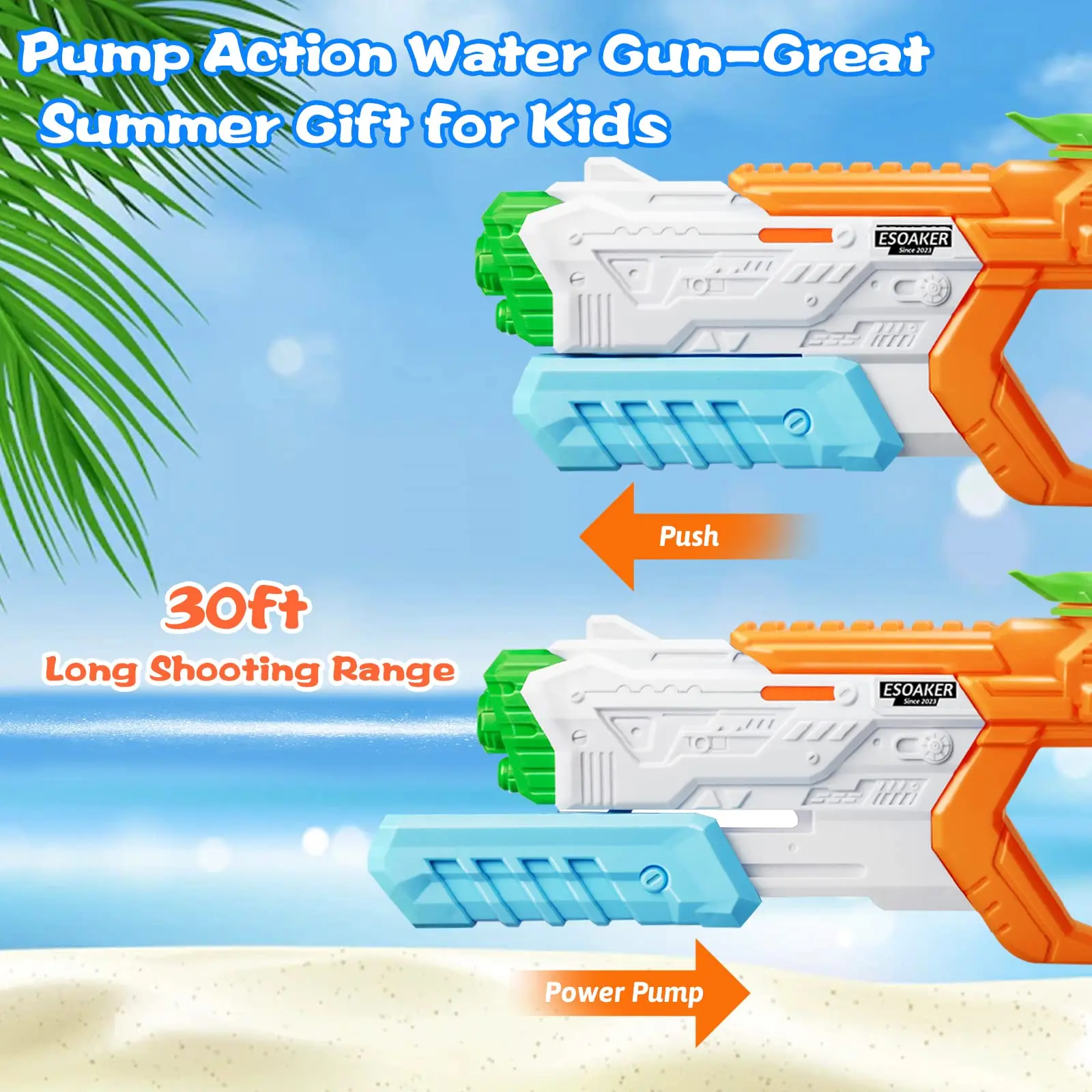 600cc High Capacity Water Gun for Kids Adults Long Range Watergun Summer Water Blaster Toy Super Soaker for Swimming Pool Beach 6