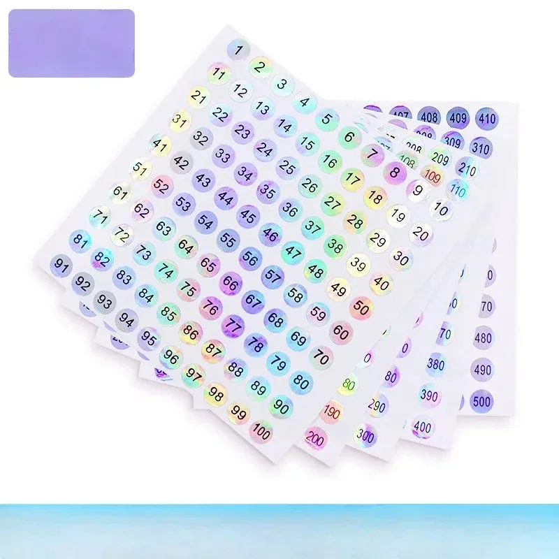 Nail Stickers 1-500 Serial Circular Laser Waterproof Coded Album Label For Nail Polish Bottle Number 618