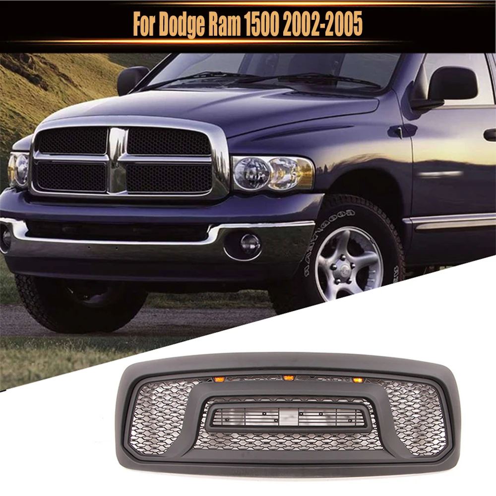 

Radiator Trims Cover Racing Grill Grills Hood Mesh Front Grille Upper Bumper Grilles Modified For Dodge Ram 1500 2002-2005