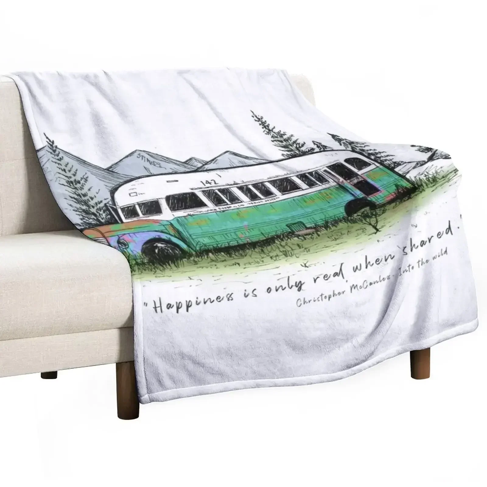 

The magic bus Throw Blanket Flannels Soft Big Camping Winter beds Blankets