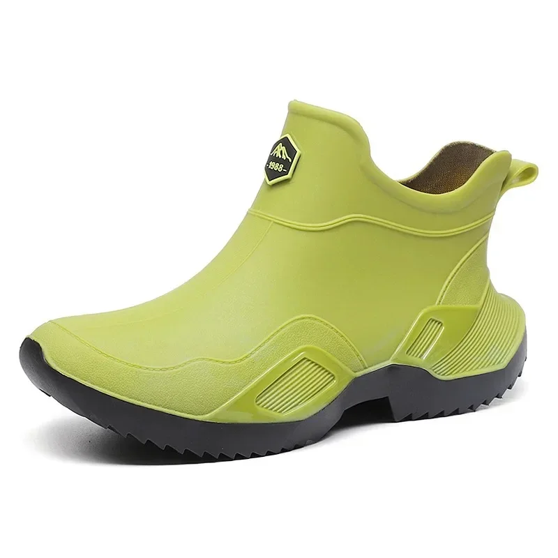 Bottes de pluie unisexes courtes anti-dérapantes PVC épais pour pêche printemps été - Chaussures aquatiques