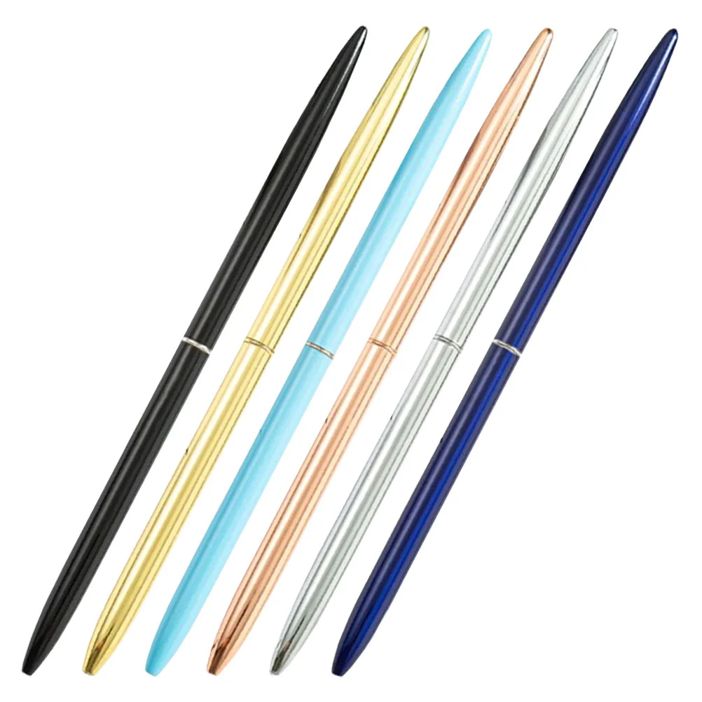 6Pcs Metal Ballpoint Pens Decorative Ballpoint Pen Smooth Ballpoint Pen Desk Writing Pen for Office