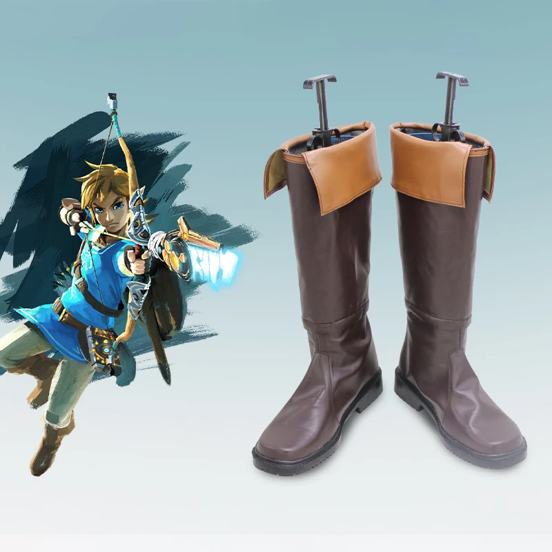 Gioco Zelda Tears Of The Kingdom Link Cosplay Shoes Accessorio Halloween Stivali Su Misura Per Unisex