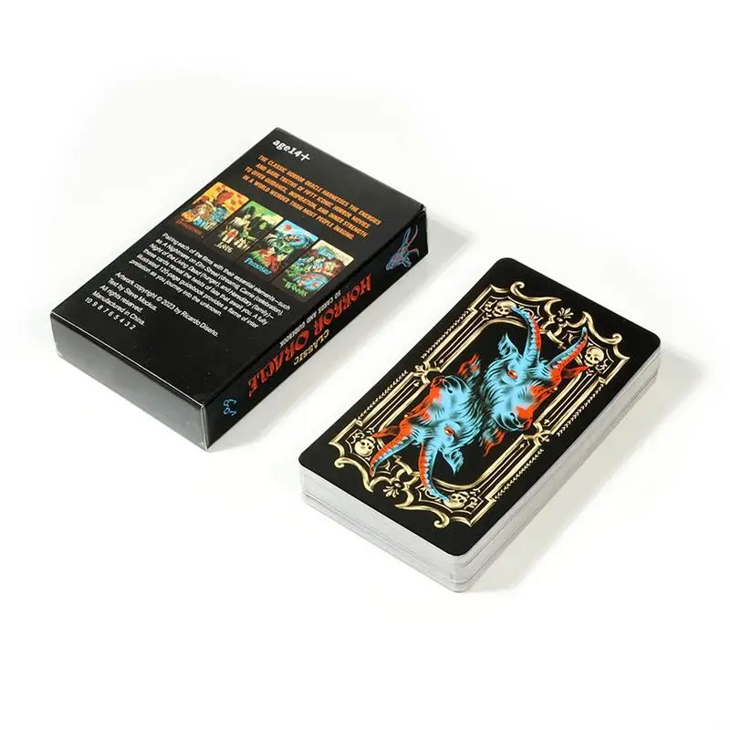 Classic Horror Tarot Cards Psychological Oracle Deck Portable Classic Horror Oracle Full English Version 50-Card Cards Game 5