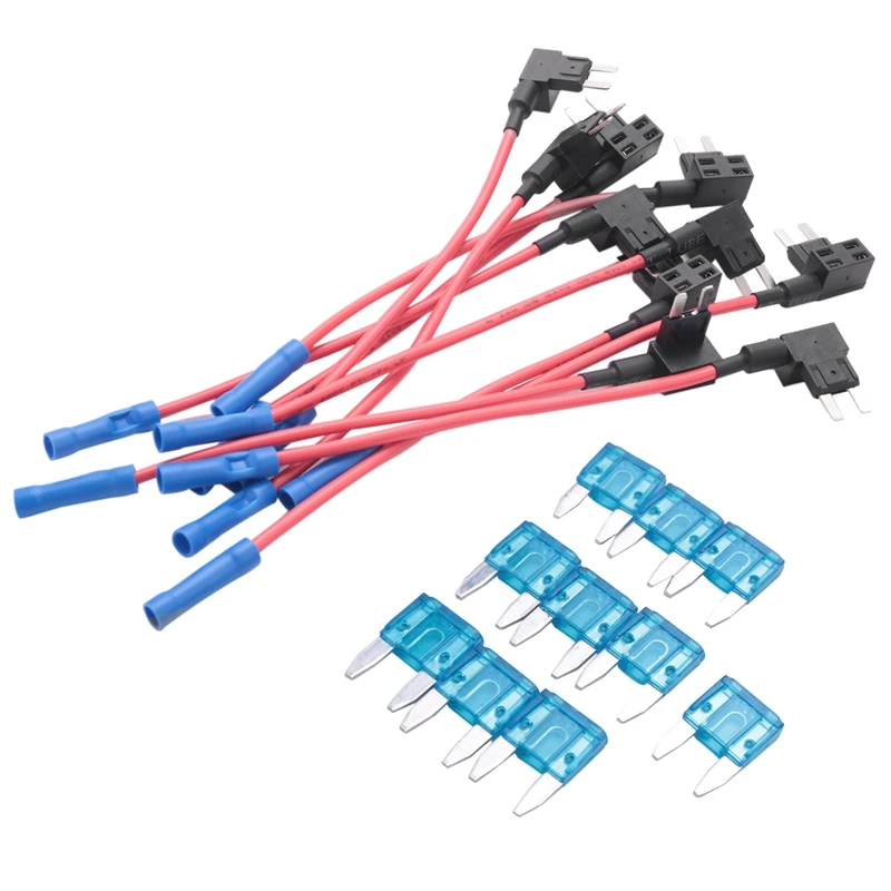 10 Pack 12V Car Add-a-circuit Fuse TAP Adapter Mini ATM APM Blade Fuse Holder