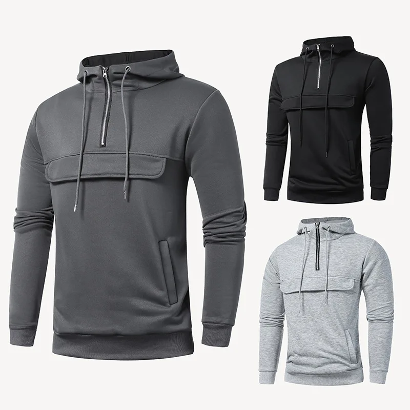 

Autumn and winter men's zipper pullover coat casual hoodie
