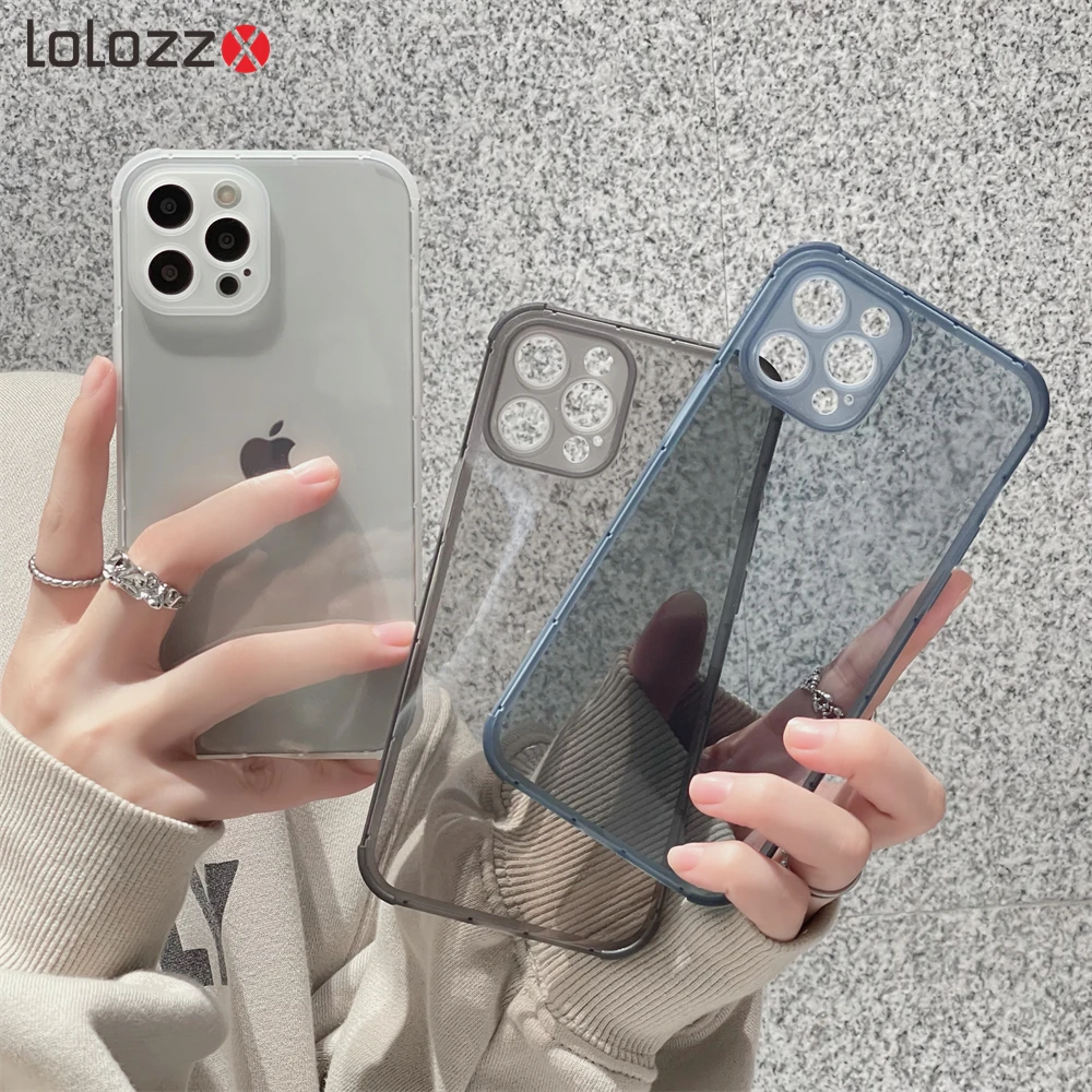 Модный противоударный мягкий силиконовый прозрачный чехол для телефона iPhone 13 12 11