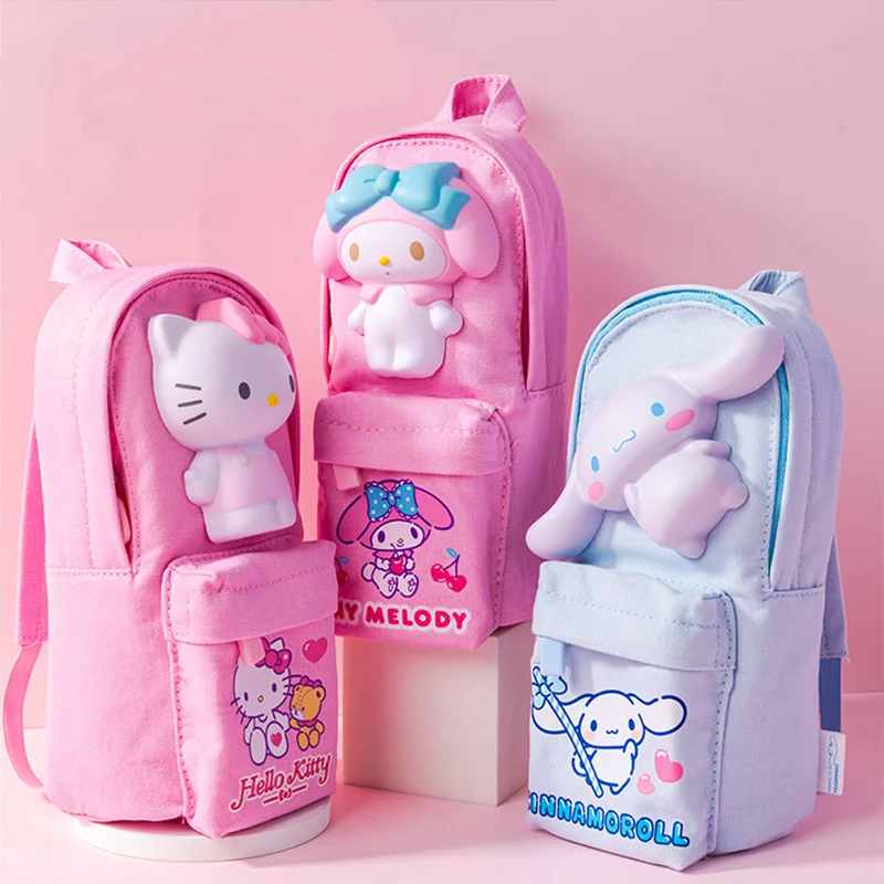 

Канцтовары в Корейском стиле из холста Sanrio, мягкая и милая сумка для ручек с эффектом снижения давления, студенческие аксессуары большой емкости