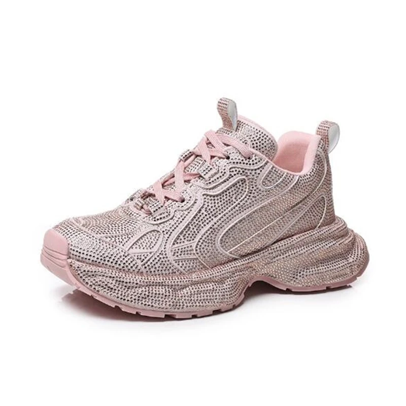 AIYUQI Women Sneakers Sheepskin 2024 New Rhinestone Rashion Women Flat Casual Shoes Large Size Sneakers For Women