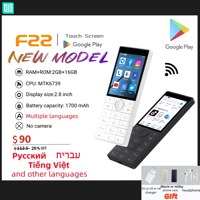 Google доступен F22 2 + 16G 1700 мАч 4G MTK6739 сенсорный экран Android смартфон 1