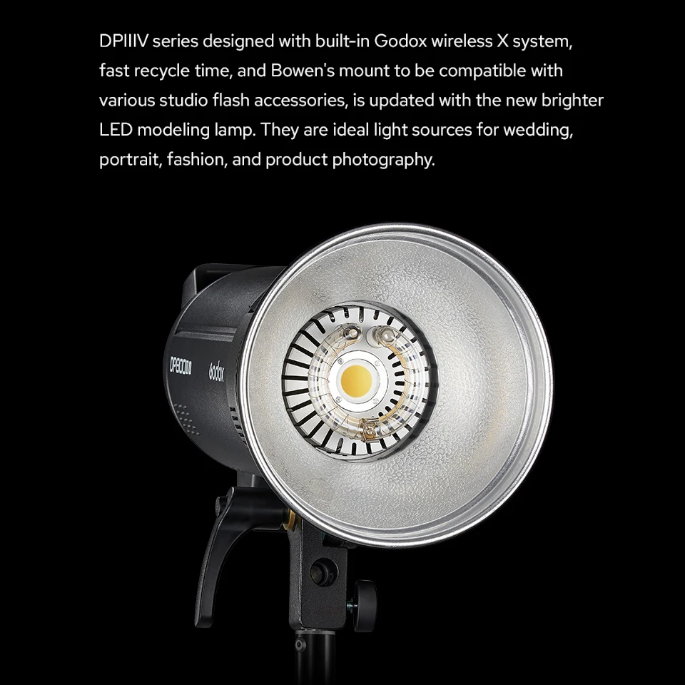 Godox DP800III-V 800ws 재활용 시간 0.1-1.0초 비디오 플래시 조명 스마트폰으로 제어 가능