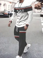 2024 Harajuku Street Fashion Trend Men’s Fall Long Sleeve 2pcs Set Daily Sports Casual Men’s Top And Casual Pants With Pockets
