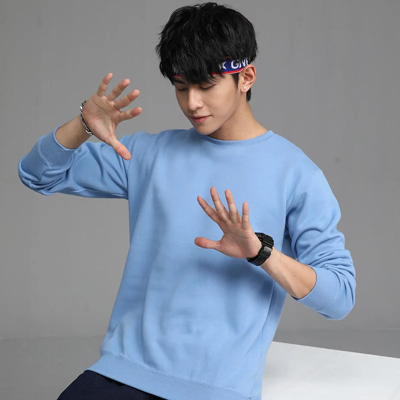 

2023 Autumn and Winter New Thin Long Sleeve Solid Color round Neck Men's Casual Sweater