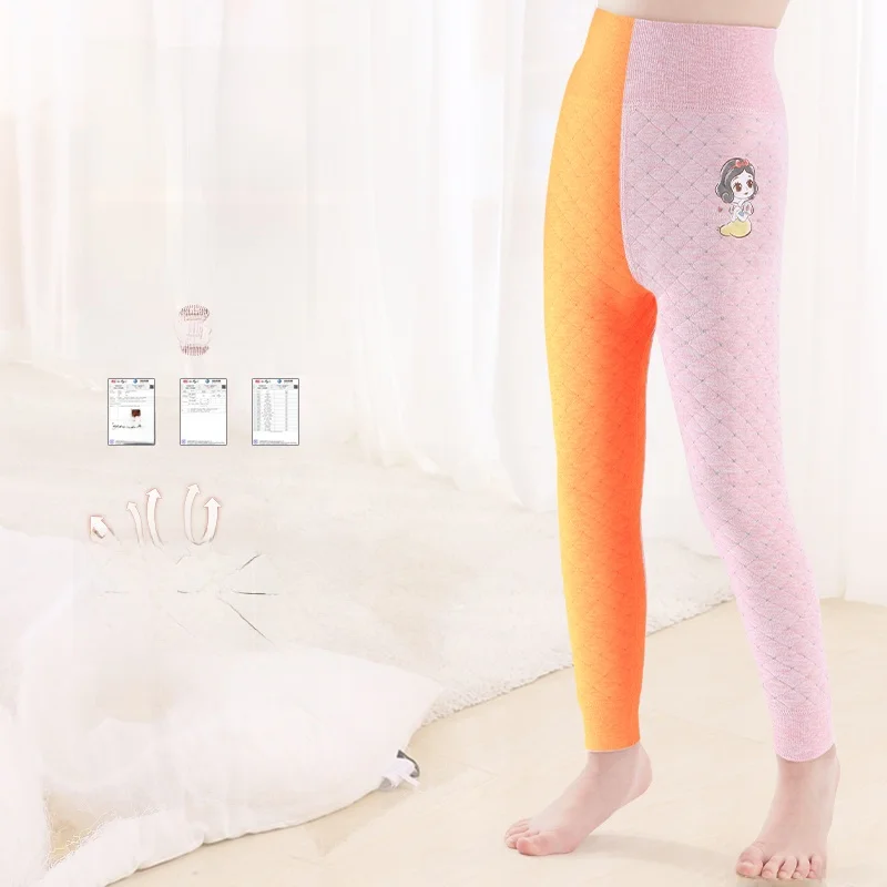 디즈니 어린이용 보온 면바지 두꺼운 순면 여아용 따뜻한 바지 모직 바지 실내복 면바지