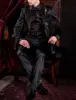 2023 New Arrival Custom Made Classic Style Embroidery Groom Tuxedos Groomsmen Men's Wedding Prom Suits (Jacket+Vest+Pant) 1