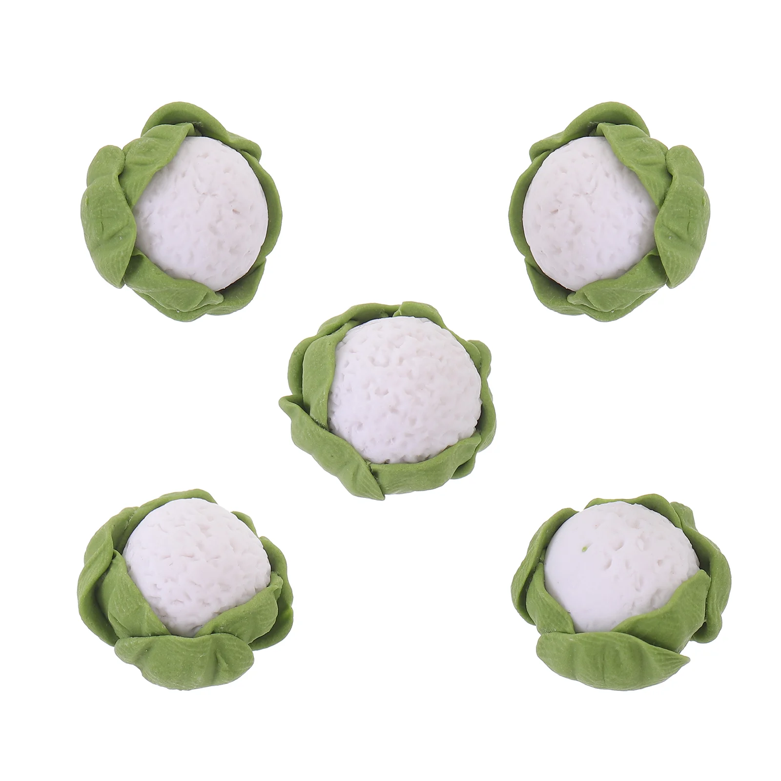 

5 Pcs House Accessories Mini Decor Broccoli Decorative Realistic Food Miniature Resin Delicate Stuff